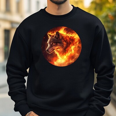 Wolf On Fire Sweatshirt Cosy And Perfect For Any Occasion S To 4XL