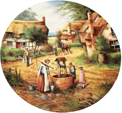 WEDGWOOD TELLER COUNTRY DAYS SERIE 1992 ''DAS WASSER HOLEN'' VON CHRIS HOWELLS
