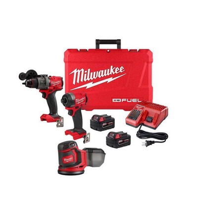 Milwaukee 2-Too Combo Kit 18V w/ (2) Batteries, Charger + Random Orbit Sander