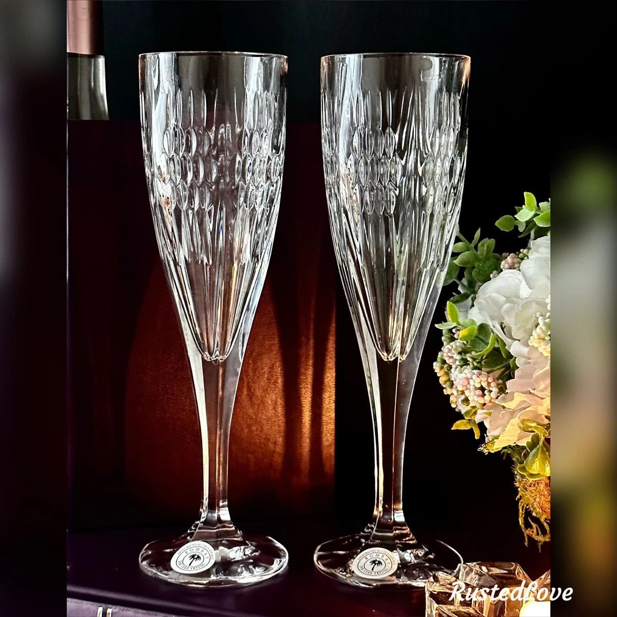 Champagne Flutes Bombay Co Tall Champagne Glasses Wedding Toasting Flutes  Pair *