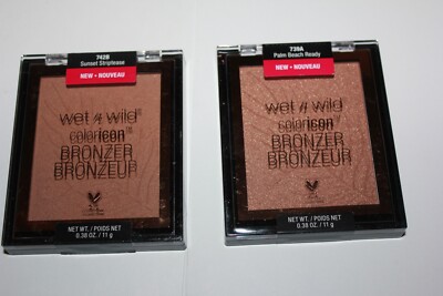 Wet n Wild ColorIcon Bronzer 742B Sunset Striptease + 739A Palm Beach Ready New