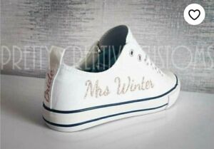 Option 1 Personalised iron On transfers converse trainers wedding bridal  shoes | eBay