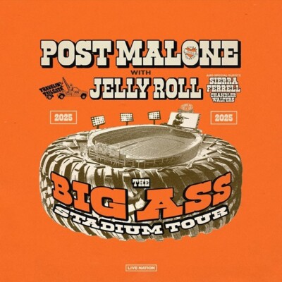 Post Malone & Jelly Roll, Big Ass Stadium Tour 2025, Vinyl Die Cut Sticker