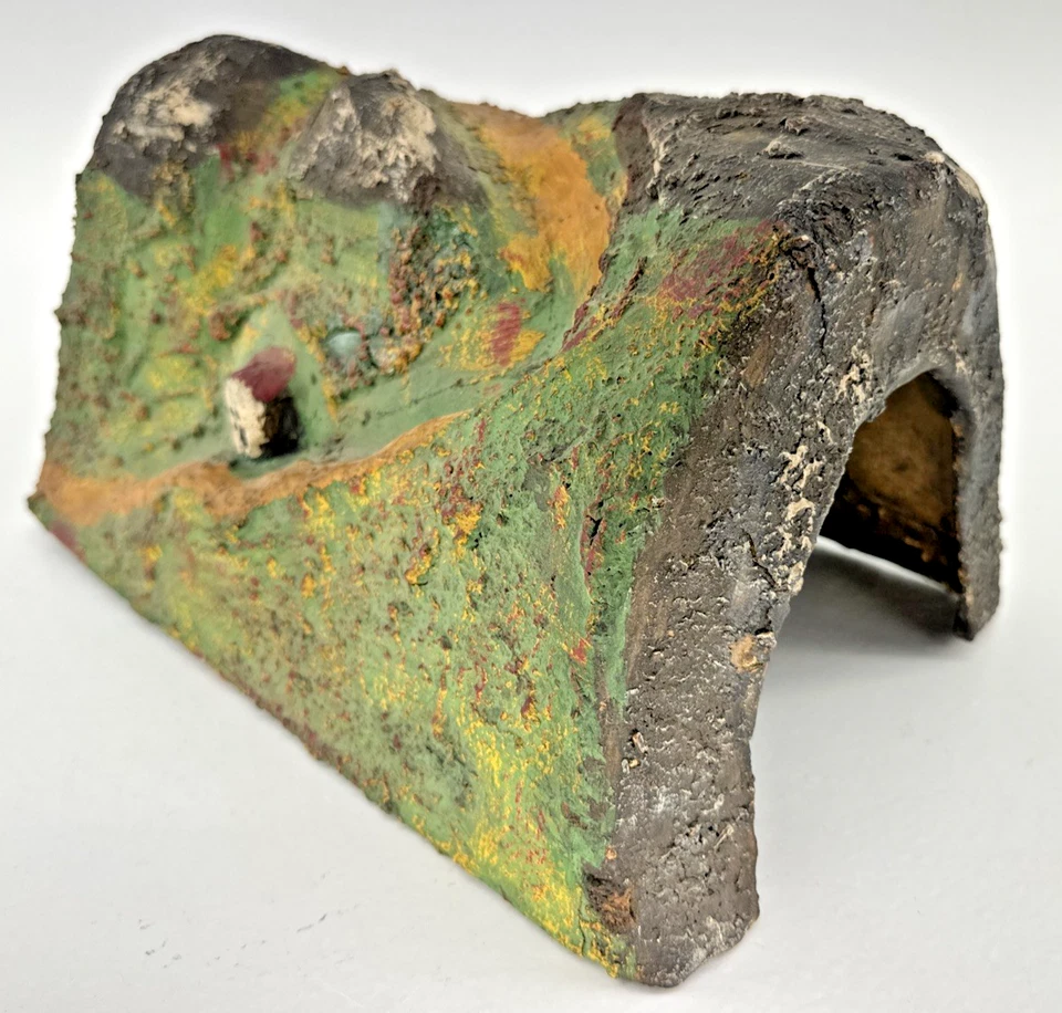 Pintura original modelo túnel vintage American Flyer papel machê trem encosta - Imagem 3 de 4