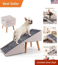 Split Ottoman Dog Ramp for Couch and Bed,17.13" H Dog Stairs for Small Dogs a...