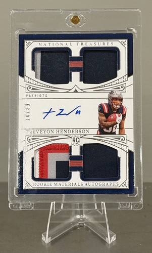 2025 Panini National Treasures - TreVeyon Henderson RC Quad Patch Auto /99 -Pats