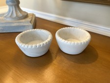 Pottery Barn White Marble Dip / Snack Bowls (...