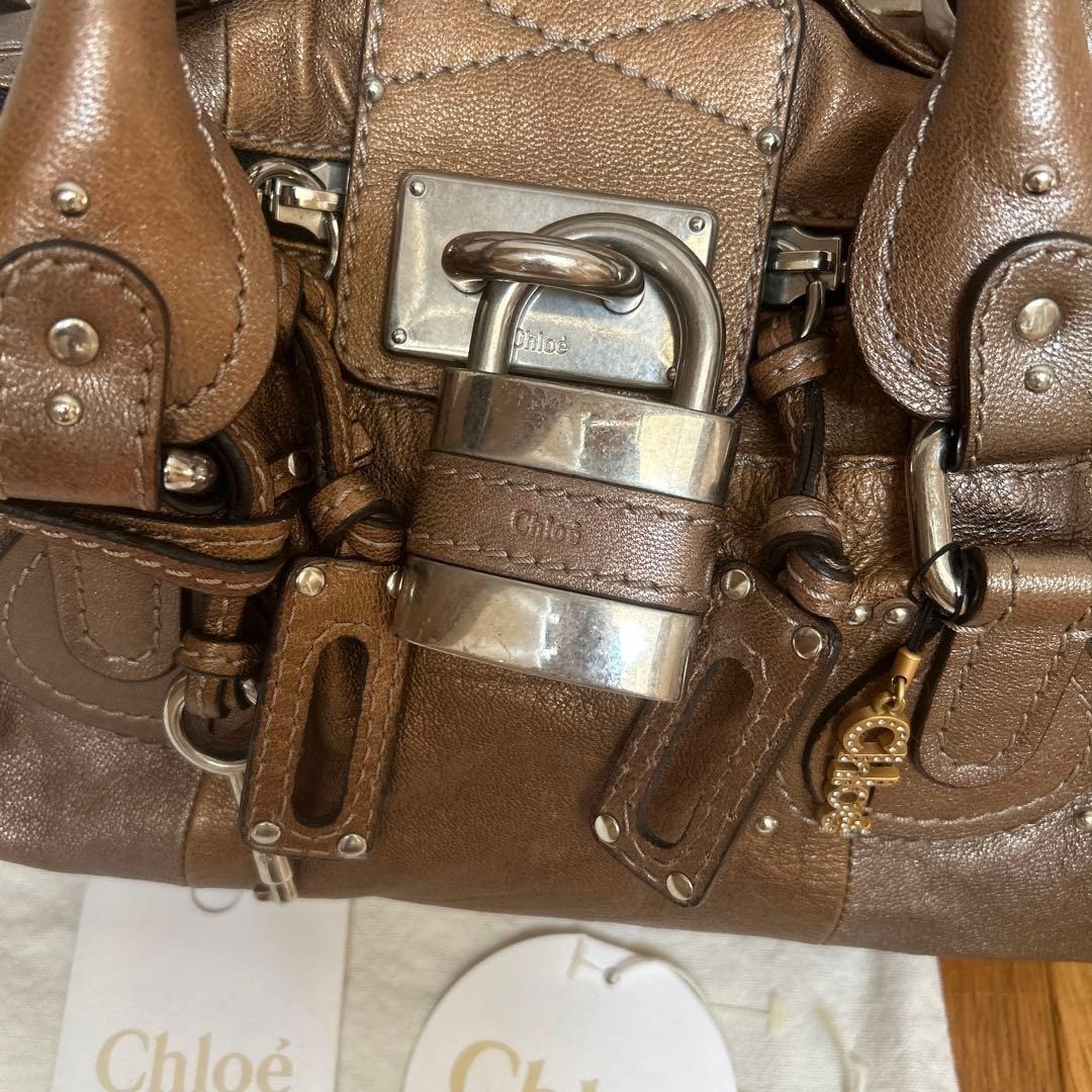 Rare Authentic Chloé Paddington Bag Limited Edition Colour Bronze Two-tone image 3