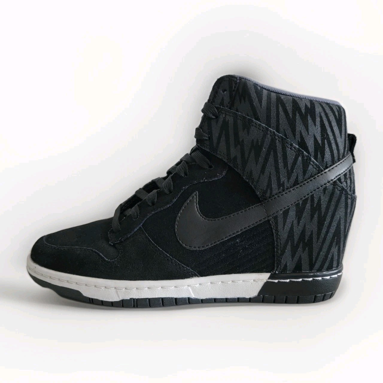 NIKE DUNK SKY HI PRINT WEDGE SIZE UK 5 EUR 38.5 (543258 002) BLACK