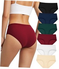 Women's Cotton Underwear Full Coverage Soft Briefs Stretch Medium 6 Color Packs