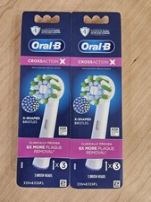 Lot Of 2 Oral-B Crossaction X Toothbrush Replacement 3 ea Pack 6 Total Heads NEW