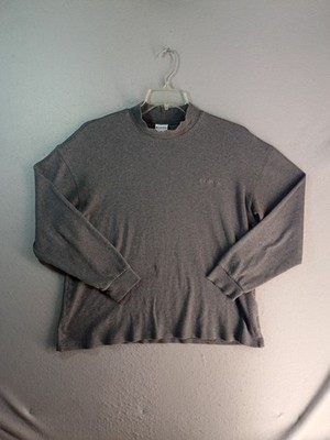 Columbia Mens Shirt Large Gray Mock Neck Long Sleeve Cotton Solid Knit Pullover