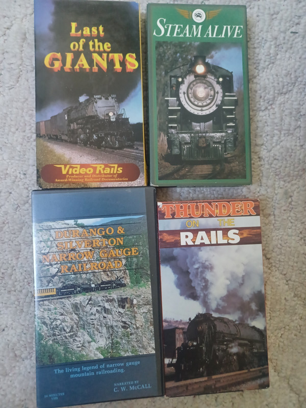 Four Steam Locomotive VHS Tapes; Steam Alive, Thunder on the Rails