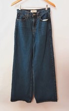 Abercrombie  Fitch The Wide High Rise Leg Jeans 24 Dark Wash Denim Regular