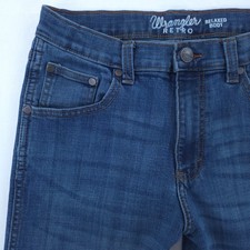 Wrangler Boy's Jeans Retro 16 Dark Wash Blue Regular Relaxed Boot Cut Western
