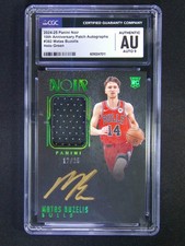 2024-25 Panini Noir Matas Buzelis #382 RC Rookie Patch Holo Green /25 CGC Auto 9