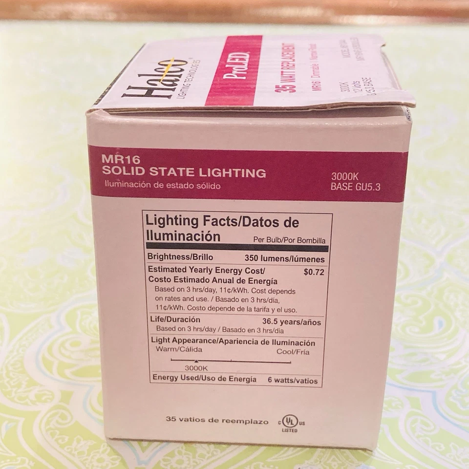 Halco 35-Watt MR16NFL6 830 81044 GU5.3 Bi-Pin Dimmable Narrow Flood Bulb ProLED - Image 3 of 4