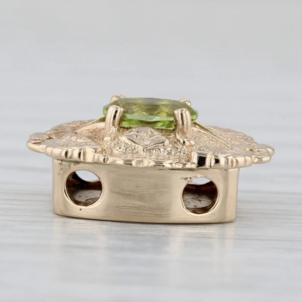 Richard Glatter 0.50ct Peridot Slide Bracelet Charm 14k Yellow Gold Vintage - Image 2 of 4