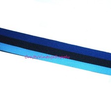 Blue black stripes heavy grosgrain 7/8" great for dog collar or trim ribbon 3