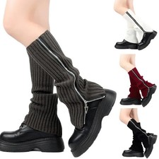 Cotton Leg Warmers Women's Striped Knit Long Winter Gothic Ankle Socks