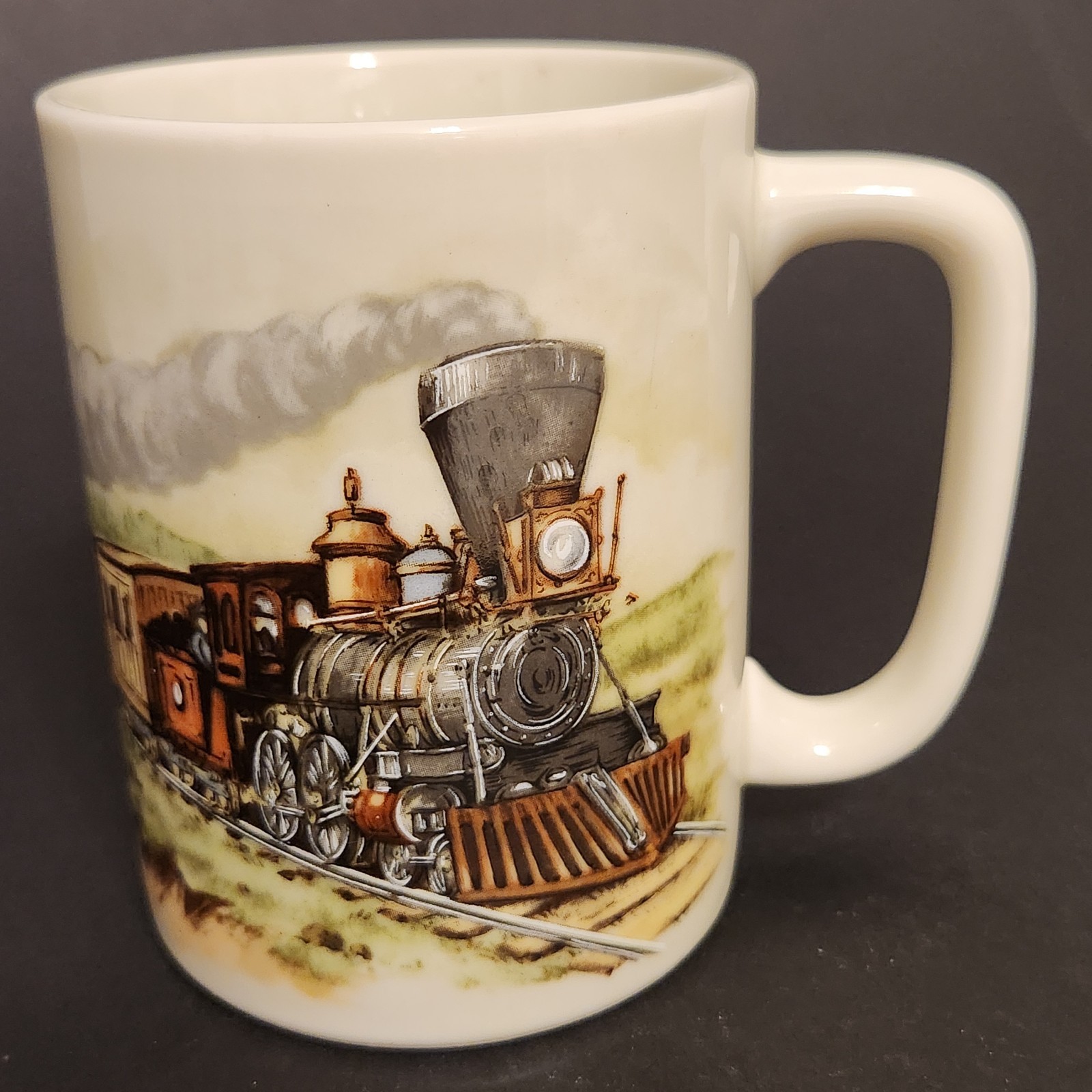 Vtg Otagiri Japan Train Locomotive Coffee Mug Cup Gibson Greetings