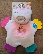 NWT Cribmates Baby “lil’ DREAMER” Crinkle Unicorn Teether Doll/Toy