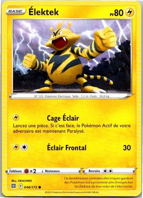 (FLAT SHIP) 2022 POKEMON SWSH ELECTABUZZ / ELEKTEK BASIC/COMMON FR #046