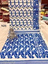 Traditional Bengali Handmade Jamdani Saree With Unstitched Bloused Wedding Wear