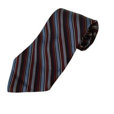 VTG Robert Talbot Men's Repp Tie Stripe Silk USA Made Gray Black Red