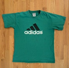 Vintage Adidas Equipment T Shirt 90s Y2K USA Made Men Medium Big Logo Distressed