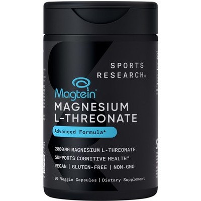 Magtein Magnesium L-Threonate Supplement 2000mg 90 Capsules for Adults