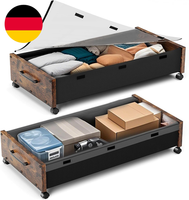 Holz-Unterbett-Aufbewahrung Mit Rollen, 80L Extra-GroßE Rollende Unterbett-Aufbe