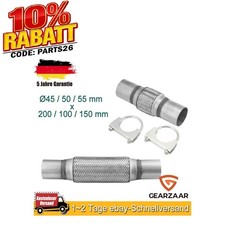 Edelstahl Flexrohr Auspuffrohr Flexstück  Ø45 / 50 / 55 mm x 200 / 100 / 150 mm