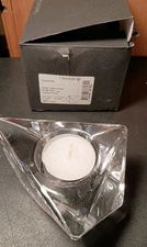 Rare Orrefors Sweden Crystal Diamond Helen Krantz Design Votive Candle Holder