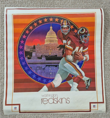 WASHINGTON REDSKINS NFL THEME ART POSTER BY CHUCK REN - DAMAC INC. 1979