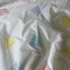 Full Fitted Sheet Vintage 80’s Pastel Geometric Pattern Steven’s Made In USA