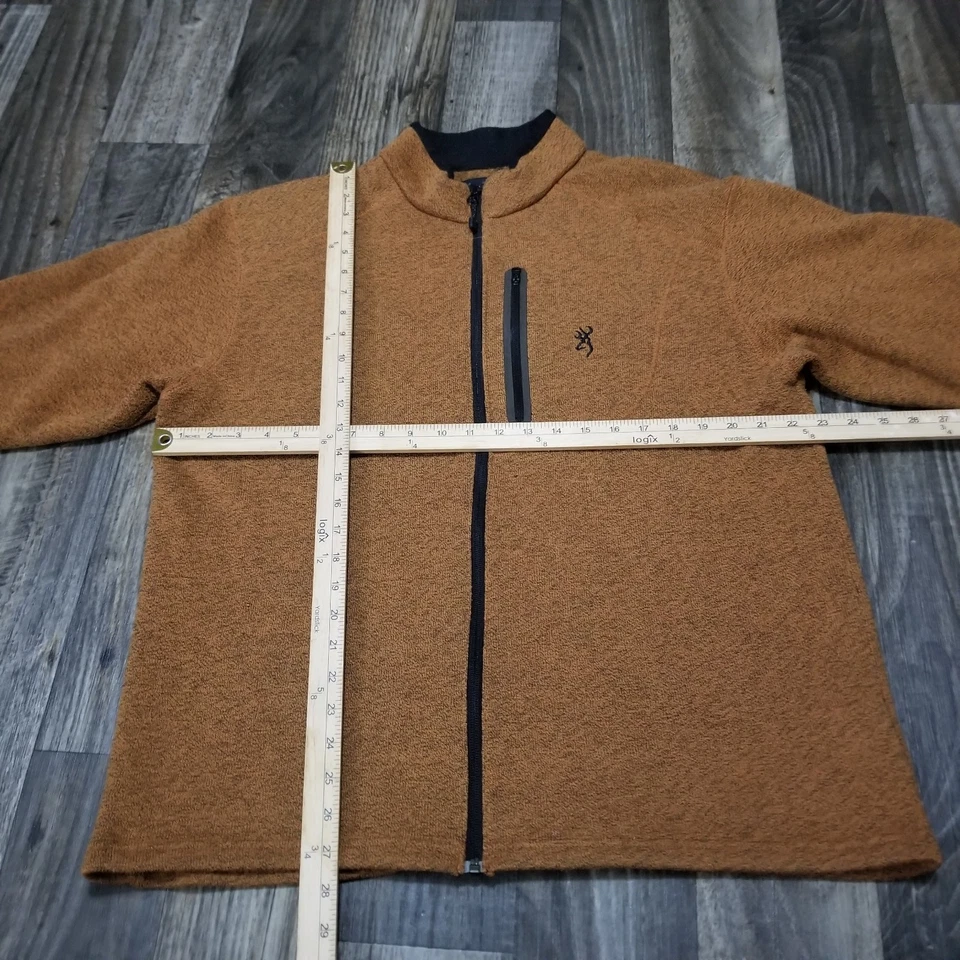 Suéter Browning Para Hombre Polar Cremallera Completa Marrón Jaspeado Color XL Exterior Informal Foto 3 de 4