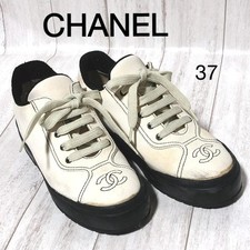 CHANEL Sneaker Vintage Size 37/JP 25 Chanel 98C Coco Mark Logo 147977K Authentic