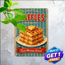 Breakfast Pancakes Diner Ad Metal Tin Sign Kitchen Wall Decor Plaque 8x12