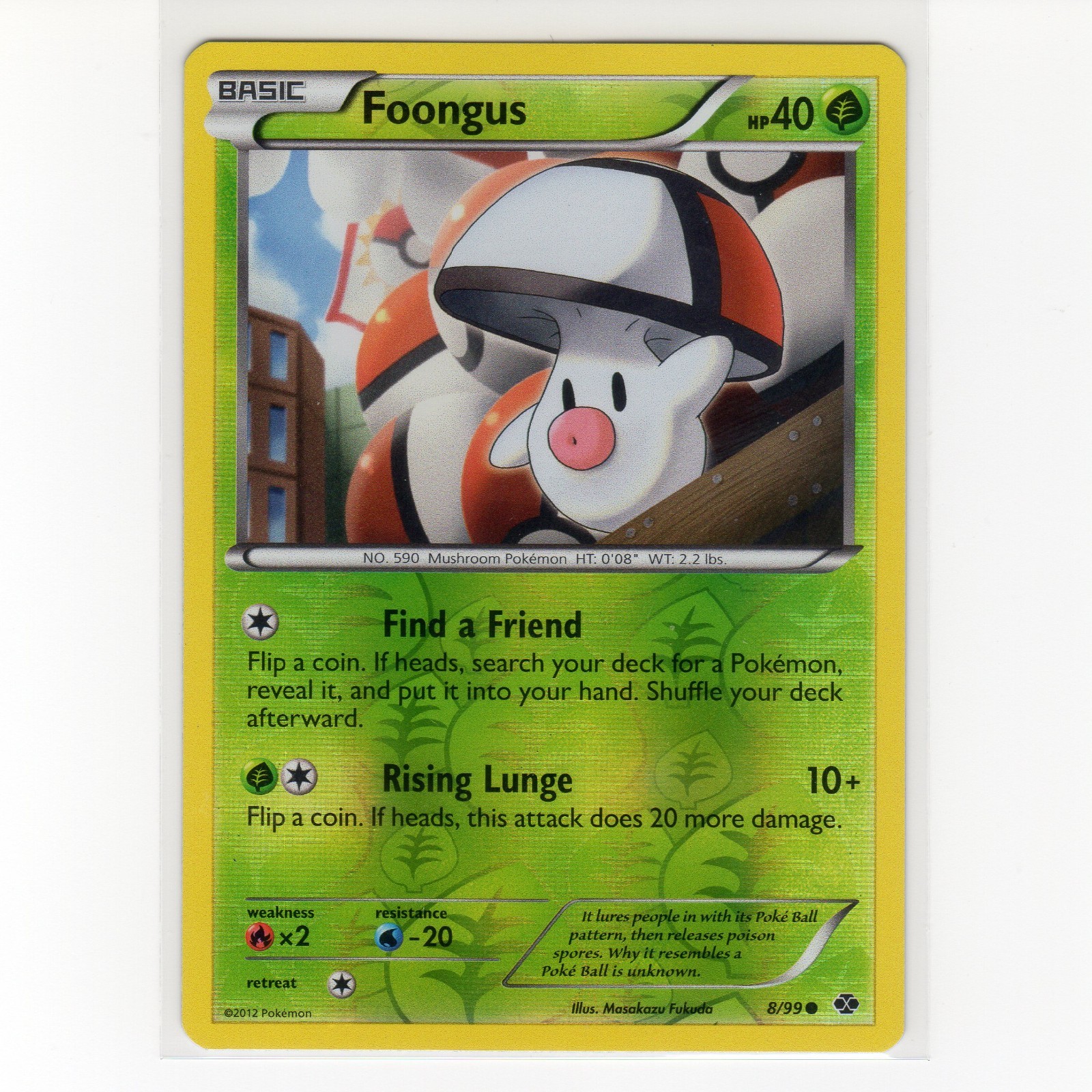 Pokémon TCG Foongus 8/99 BW Next Destinies Reverse Holo Common Card EN-LP 2012