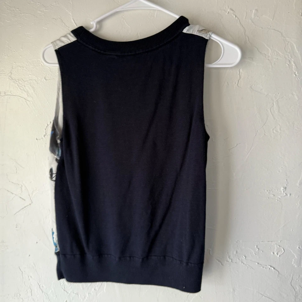 St. John размер маленький цветочный вискозы шерсти шелк кашемир цветочный свитер без рукавов - Изображение 4 из 4