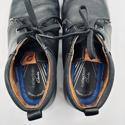 Clarks Driftway Mid Chukka Boots Shoes Men’s 9 Black Leather Casual Comfort - Picture 7 of 9