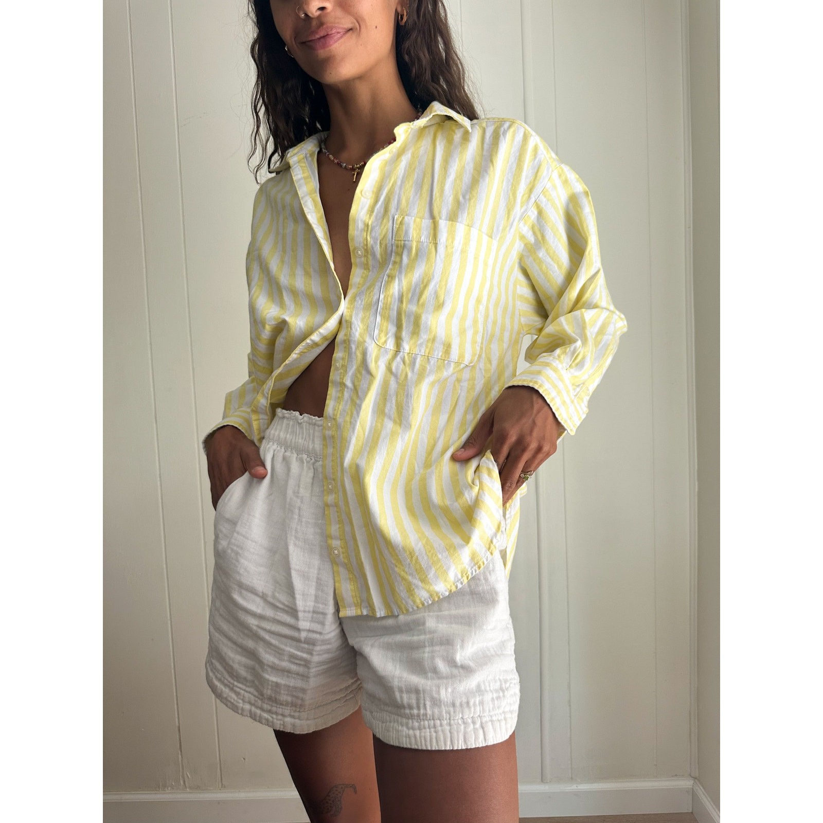 Loft Petite Striped Button Up - image 1
