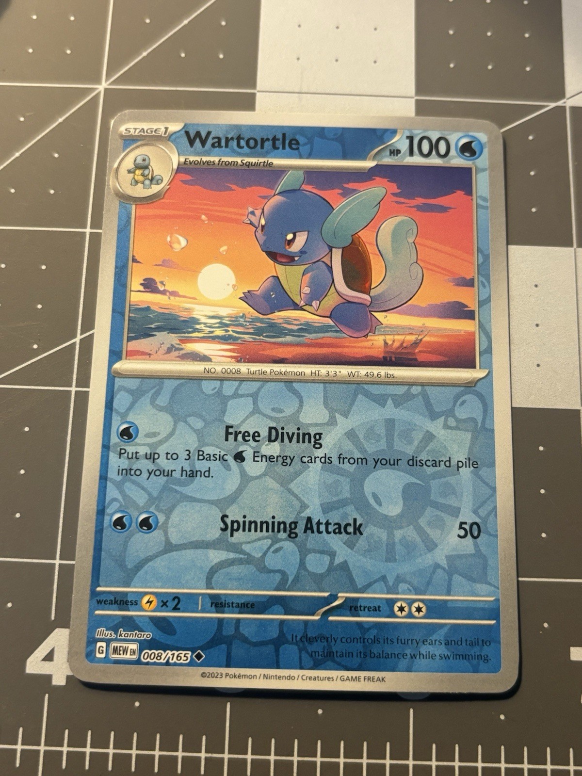 Wartortle Reverse Holo NM 008/165 Scarlet & Violet 151 Pokemon Card