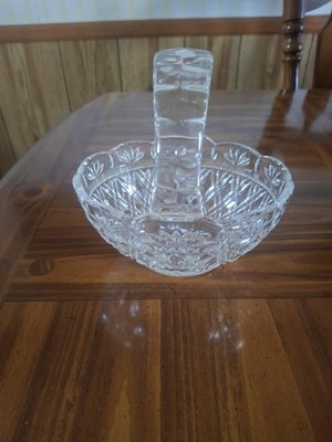 Vintage 24% Lead Crystal Basket Czech Republic