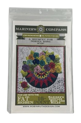 Robin Ruth Designs Mariners Compass A Bouquet For Norma Rose 30 x30 