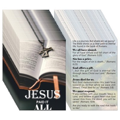 Bible Verse Gospel Tract Card 240 Pcs Jesus Paid It All Salvation Plan Cards ...