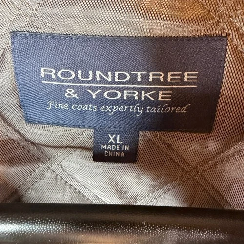 Roundtree & Yorke Mens Wool Blend Black Bomber Jacket with Quilted Lining XL NWT image 8