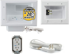 Electronics in Wall Cable Management Kit with Duplex Surge Suppressor - behind W