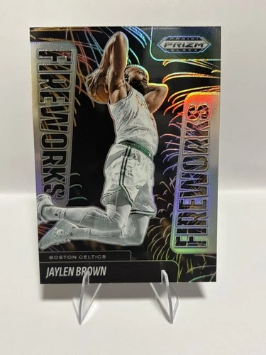 2024-25 Panini Prizm Black - Fireworks Jaylen Brown #17 Silver Prizm